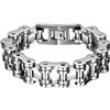 OIDEA Bracciale Braccialetto Uomo Bracciale Catena Bici in Acciaio Inox Grande Larghezza Pesante Argento