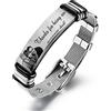 kaululu Uomo Personalizzato Bracciale con Nome Foto Inciso in Acciaio Inossidabile Braccialetto Regalo per Festa del papà/San Valentino/Compleanno/Natale Argento