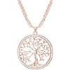 Taffstyle Collana lunga da donna con albero della vita con cristallo, 68 cm, Strass Metallo, Cristallo