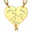GoldChic JEWELRY Collana Donna Cuore Puzzle Collane Personalizzate, Ciondoli Di Amicizia Divisi In Acciaio Inossidabile Per Lui e Per Lei, Madre Figlie Gioielli Di Famiglia Regali Per Coppie