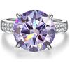 WAHZAUS Anelli da donna in moissanite da 5 carati, taglio rotondo, colore D, VVS1, fedi nuziali con moissanite, anelli di fidanzamento con certificato, Gemma, Moissanite