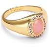 SINGULARU - Anello Amanda Rosa. Ottone con Placcatura in oro 18 kt e Zirconia. Gioielli da donna. Taglia 18.