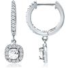 Sea of Ice Orecchini a cerchio da donna, in argento Sterling con zirconia cubica, 15 mm, Metallo Gemma, Zirconia cubica