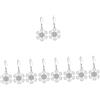 GALPADA 5 Paia orecchini fiocco di neve orecchini con fiocchi di neve regali di Natale christmas earrings soprammobili natalizi gioielli di natale orecchini pendenti lega Silver