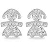 inSCINTILLE Orecchini Donna con Bebè e Pavè di Strass (Bimba - Argento)