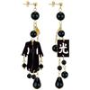 Lebole Maison Orecchini Kimono Ciuffo Plexi Nero Nero