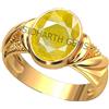 INDIA MADE Anello placcato in oro con zaffiro giallo naturale di qualità A+ da 12,25 Ratti da 11,00 carati, non riscaldato, con gemma Pukhraj, per donne e uomini (certificato lab) -B0BX4CX57B