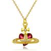 LNIEER Collana con ciondolo a forma di cuore punk saturno per donna, alla moda, barocco con zirconia cubica