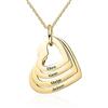 kaululu Collana Donna Cuore Personalizzata 1-4 Famiglia BFF Bambino Nome Ciondolo in Acciaio Inossidabile Nome Graver Regalo Anniversario Gioielli Personalizzati
