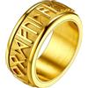 FaithHeart Rune Anello Vichingo Uomo Acciaio Anti-stress Spinner Punk Hiphop Anello Nome Personalizzato Taglia IT 14-32 con Confezione Regalo Compleanno