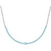 Clondo Collana Uomo Donna Lazio in Acciaio Inossidabile - Prodotto Ufficiale Calcio - Gioiello con Logo - Idea Regalo Elegante per Tifosi Biancoceleste - Ragazzo e Ragazza (Beaded Necklace Sky Blue)