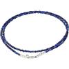 Lebensquelle Plus Collana in pietra naturale 2 mm sfaccettata con chiusura in argento 925 | Collana da 45 cm in pietra naturale - fatta a mano, filigrana ed elegante | Gioielli in cristallo (Lapislazzuli)