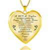 HAYOUWAY Collana con cuore a catena e testo motivazionale per mia figlia, ciondolo a cuore a catena madre-figlia, regalo di compleanno ispiratore per nostra figlia da parte di mamma e papà
