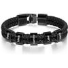 Presentimental Braccialetto da Uomo Personalizzato con 1-5 Nomi Bracciale in Pelle per Uomo Regalo per la Festa del Papà, Natale, Compleanno (B-5 name)