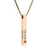 INBLUE Collana con Barra Personalizzata, Pendente Rettangolare in Acciaio Inossidabile con Incisione Personalizzata Placcato Oro 18 Carati, Regalo di Fascino per Damigelle d'Onore (Stile 3 & Oro rosa)