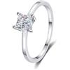 StarGems® Anello Princess Cut 0.6ct Moissanite 925 in argento placcato platino RX073-0.6ct Princess Cut-14
