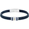 Maserati Bracciale Uomo in Acciaio, Pelle naturale, Collezione RECYCLED LEATHER - JM4249IK03