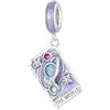 Teleye Carta dei Tarocchi - Il Fascino del Mondo, Accessorio Braccialetto Fascino in Argento Sterling 925, Compatibile con Collana Braccialetto Pandora