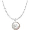 Chewtoyo Collana di perle d'acqua dolce barocche, ciondolo con perla naturale singola in argento Sterling S925, collana classica in argento per uso quotidiano e occasioni formali, taglia unica, argento, senza