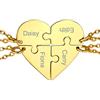 GoldChic JEWELRY Collane Con Cuore Abbinate Personalizzate Per Famiglia, Collana Famiglia a 4 pezzi Con Ciondolo Puzzle In Oro a Buon Mercato Per 4 Collana Donna Oro