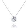 gioiellitaly Ciondolo punto luce argento 925 rodiato catenina veneziana 42 cm punto luce Zirconi Bianchi 5mm Taglio brillante gioiello elegante minnimalista da donna ragazza sposa