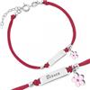 Sakrami Bracciale Argento 925 Bimba Cordoncino Rosso Margherita Rosa Piastrina Incidibile Kids Collection + Confezione Regalo Personalizzata - Braccialetto per Nascita Comunione o Battesimo