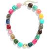 BREPINE Collane colorate da donna multicolore con grandi perline quadrate in resina collana alla moda audace collana di perline
