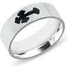 Anellissimo Anello croce nera uomo acciaio 316L inossibabile - 20