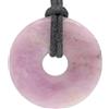 Lebensquelle Plus Donut in pietra preziosa Ø 30 mm con cordoncino in cotone | Ciondolo naturale | Collana curativa, incluso il cordoncin (Kunzite)