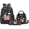 Generico Capybara Backpack, Cartoon School Bag, Kids Travel Bookbag Set, Interactive Matching Pencil Case and Lunch Tote, Cute Style for Girls, Daily Outdoor Use, Classroom Necessary 14.96x11.02x5.12 Inches