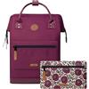 Cabaïa - Zaino Adventurer Nice - Maxi 23L - Idrorepellente - scomparto per PC fino a 15″ - 2 tasche intercambiabili - Vegan certificato - Zaino da viaggio, lavoro e scuola - Viola