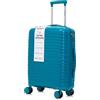 R.Leone Valigia da 1 Fino a Set 3 Bagaglio a mano 55x40x20 Ryanair, Medio, Grande Ultra Strong Antiurto Trolley leggero 8 ruote Polipropilene 6080 (Turchese, S Bagaglio a mano)