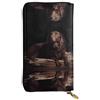 hhxvcv Portafoglio in pelle con stampa scozzese bianca e nera - Elegante pochette lunga bifold porta carte con tasca portamonete, portafoglio leggero, Labrador Retriever marrone, Taglia unica