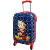CARTOON Trolley da viaggio Dragon Ball Super rigido in ABS sfere del drago guerriero sayan Goku per bambini valigia 50 x 33 x 20 cm con quattro ruote e manico allungabile