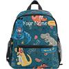 Mnsruu Zaino per bambini personalizzato, zaino personalizzato con nome/testo, borsa prescolare con dinosauro T-rex per bambini e bambine, Multicolore, Taglia unica, Zaino per bambini