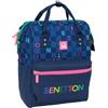 safta BENETTON DAMERO - Zaino per bambini con manici per laptop fino a 13, ideale per giovani di diverse età, comodo e versatile, qualità e resistenza, 27 x 19 x 40 cm, Blu navy, M, Casual