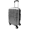 R.Leone Valigia da 1 pezzo Fino a Set 4 Trolley Rigido grande, medio, bagaglio a mano e beauty case 4 ruote in ABS 611 (M Valigia Media, Argento)