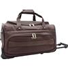 A1 FASHION GOODS Borsone da viaggio leggero con ruote borsone da cabina sportiva borsa da fine settimana - Darwin, Marrone, S, Borsone da viaggio