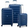 RONCATO RELIFE Set 3 trolley Grande, Medio e Cabina - espandibile e con sistema di chiusura TSA, BLU NOTTE