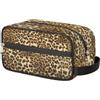 WowPrint Trousse da viaggio con stampa leopardata per donne, uomini, bambini, ragazze, ragazzi, con texture leopardata, borsa da bagno per articoli da toeletta, cosmetici, articoli da toeletta, organizer per