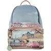 YNOT Zaino Medio Donna Paris en Rose, Blu e Rosa, PVC, 26,5 x 30,5 x 13 cm, Stile Casual Sportivo con Tasca Esterna e Interna