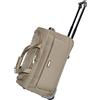 House Of Leather Borsone da viaggio con ruote, misura grande, 82 cm, borsa per il fine settimana in pelle beige, Beige, 82 cm, Borsone con ruote