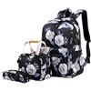ODOKEI Zaino Scuola Superiore Ragazza USB Set Zaini Scuola Media Daypack Backpack Zaino Scuola Liceo Zainetto Scuola Medie Ragazze Zainetti Scuola Secondaria PC Università Pranzo Astuccio Penna Astuccio Nero