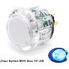 Fushseylina (8 PZ 30MM pulsante trasparente con LED blu) Originale Qanba Illuminato Pulsante 30mm Qanba Sanp In LED Pulsanti per Arcade Macchina FAI DA TE Cabinet Machine JAMMA