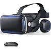 BHJAYIGS Occhiali VR, Visore Realtà Virtuale 3D, VR Visore Cuffie, Glasses 3D con Lenti HD Anti Luce Blu, Compatibili con Smartphone iPhone Android da 4,7-7,2 Pollici, Regalo di Natale, Regalo(D)