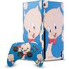 Head Case Designs Licenza Ufficiale Looney Tunes Porky Pig Grafica E Personaggi Pacchetto Console Da Gioco Wrap E Pelle Per Controller Compatibile con Xbox Series X