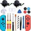 Mailink Joystick analogico di ricambio 3D compatibile con controller Joy-Con Nintendo Switch, include cacciavite Tri-Wing e Cross + 4 tappi per levette