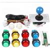 PEPDIMA Kit joystick fai-da-te Joystick per circuiti stampati Joystick per PC USB 5P Pulsanti illuminati Controller di gioco