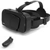 MZECH Cuffie Occhiali 3D VR, Visore Realtà Virtuale 3D, VR Visore Cuffie con Lenti HD Anti Luce Blu, per iPhone/Android Smartphones da 4,7 a 7,2 pollici, Regali di Natale per bambini e adulti(B)