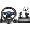 TedmaR Volante da corsa, volante da corsa, pedali e vibrazione, con leve del cambio, compatibile con PS4/Switch/Android/PS3/XBOX 360/PC
